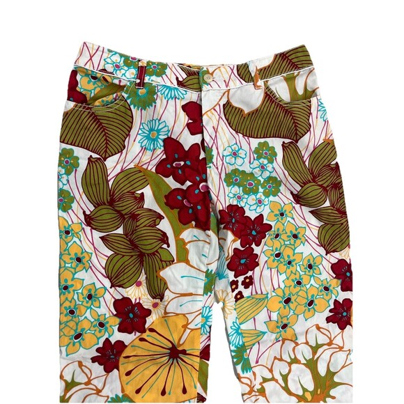 Max Mara Weekend (8) Floral Colorful pants wide leg spring preppy - Picture 3 of 9